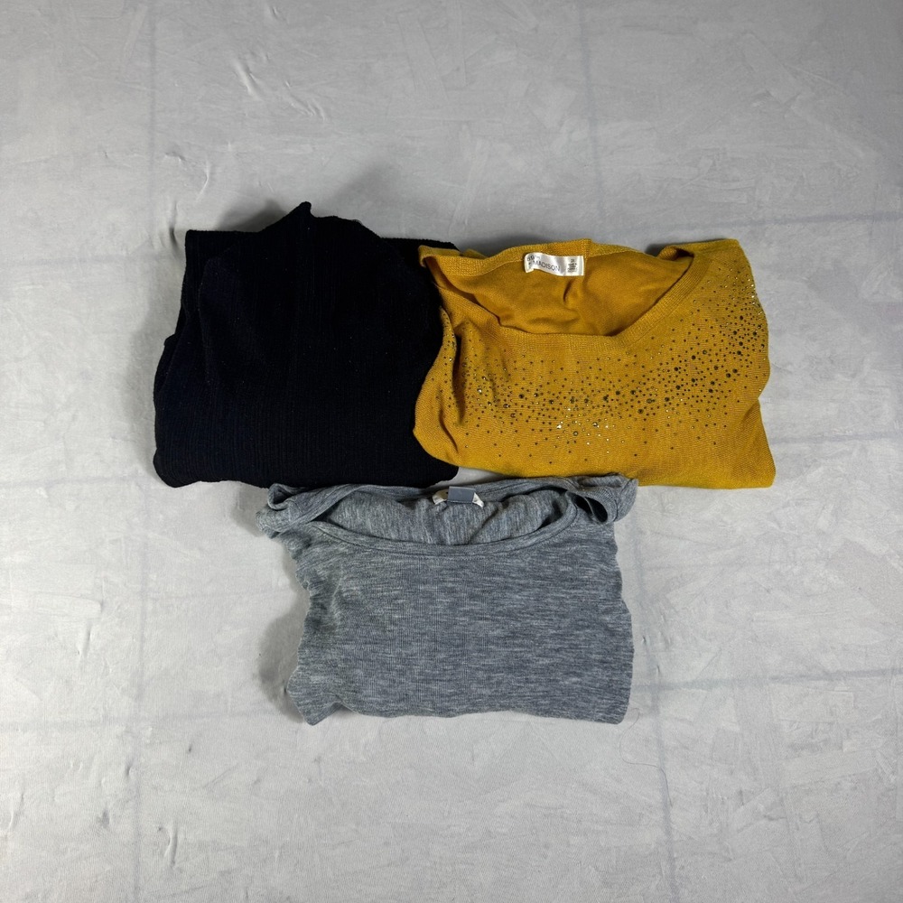 89th & Madison Old Navy Womens Sweater Blouse Top Yellow Gray 2X/ 2XL Lot Of 3